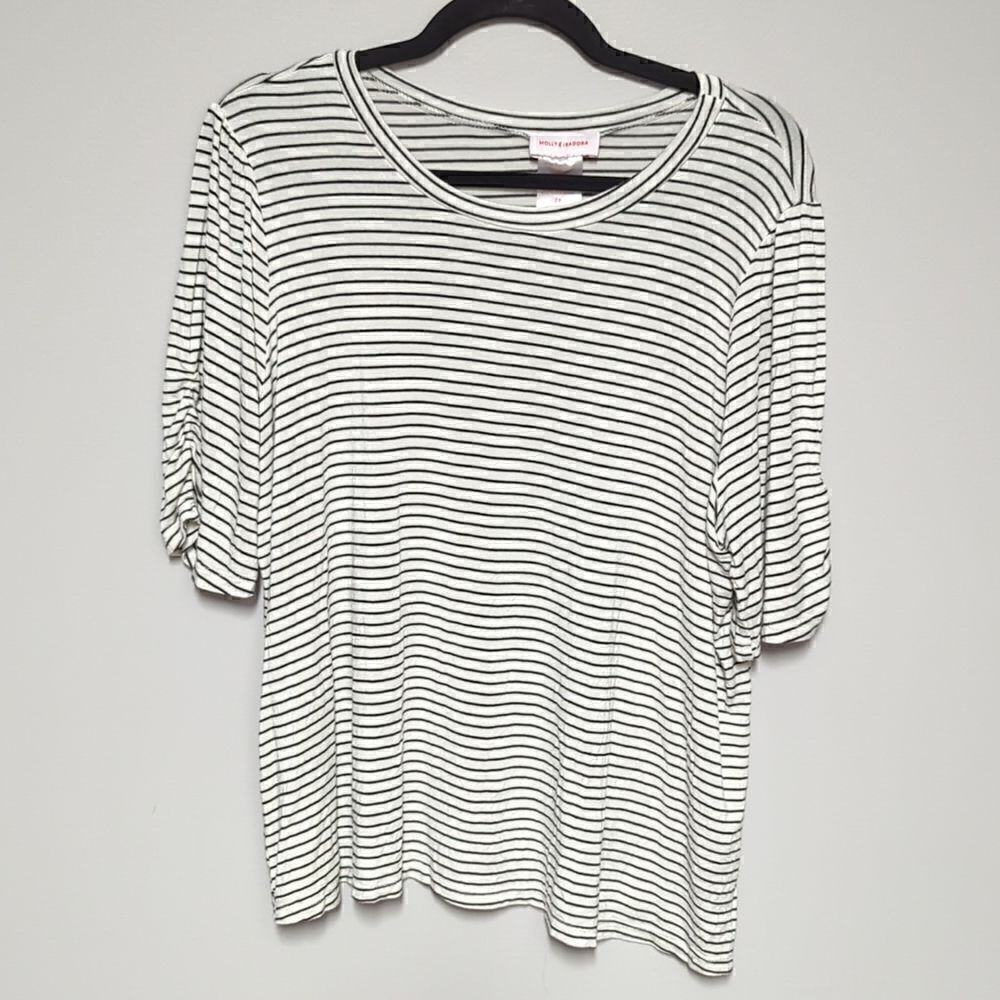 Molly & Isadora Short Sleeve Striped Shirt